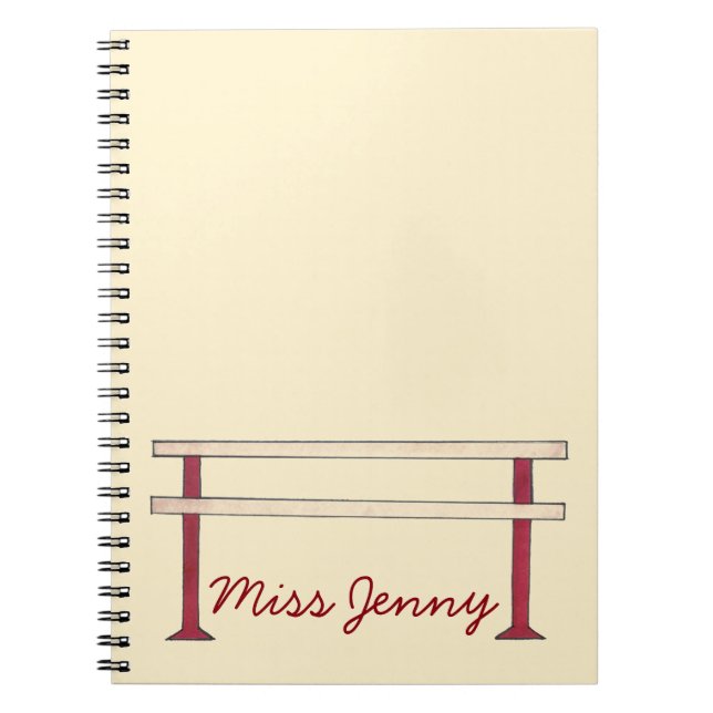 Ballet Barre Dance Teacher Personalized Ballerina Notebook (Front)