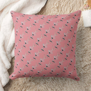 Ballet Bedding Pink Ballerina Girl Throw Pillow