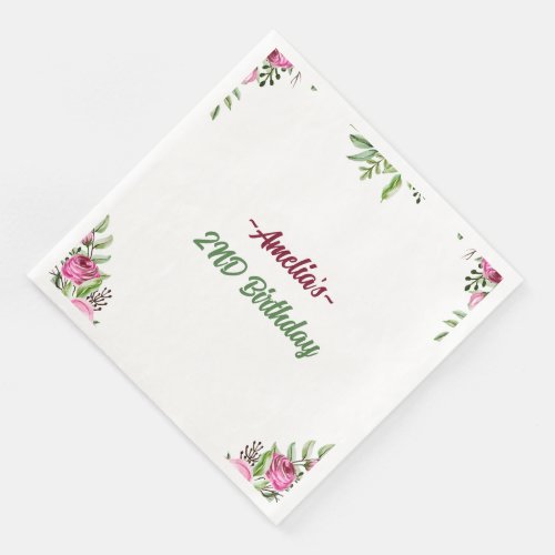 Ballet Birthday Birthday Party Pink napkin