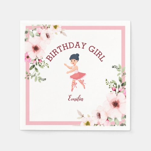 Ballet Birthday Birthday Party Pink Napkins