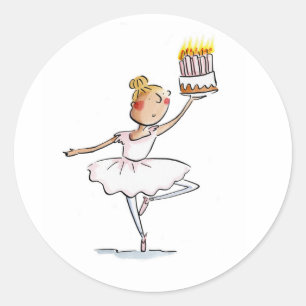 Ballet Birthday Classic Round Sticker