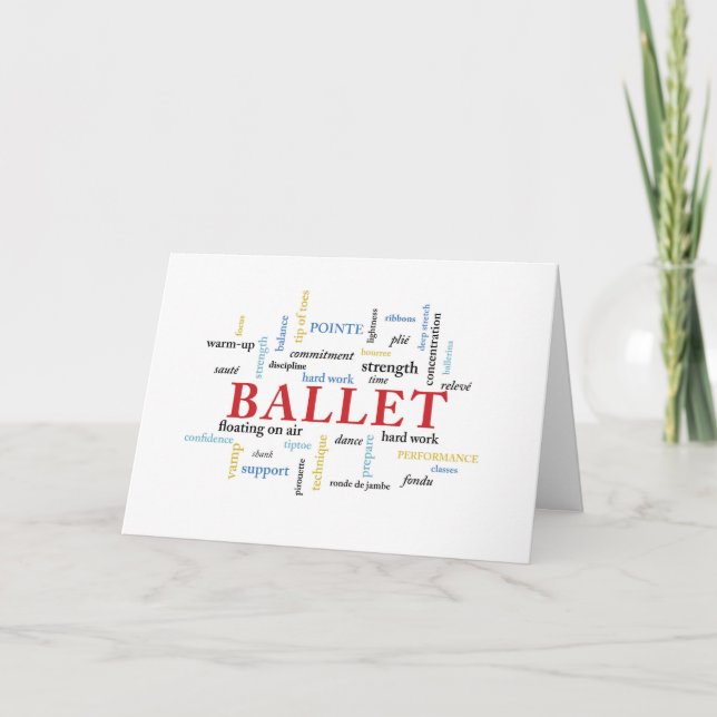 Ballet Birthday in Words Card (Front)