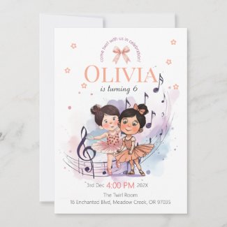 Ballet Birthday Invite – Twirl Party Theme