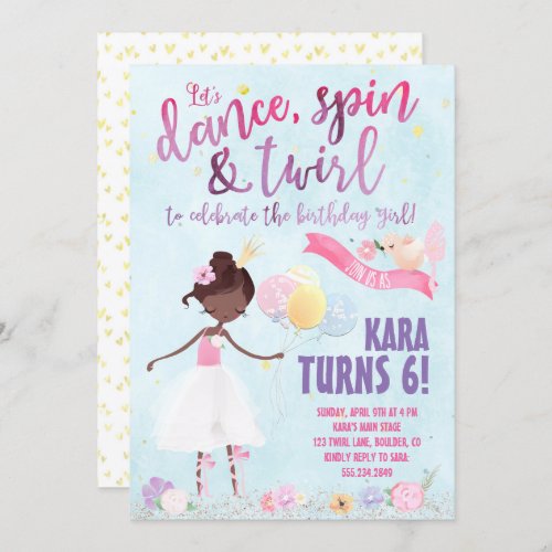 Ballet Birthday Party Invitation