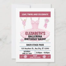 Ballet Birthday Party Invitation