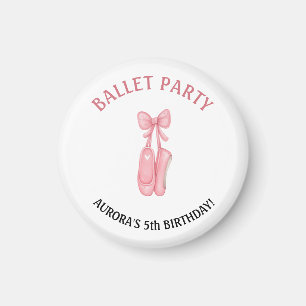 Ballet Birthday Pink Pointe Shoes Party Favor Magnet