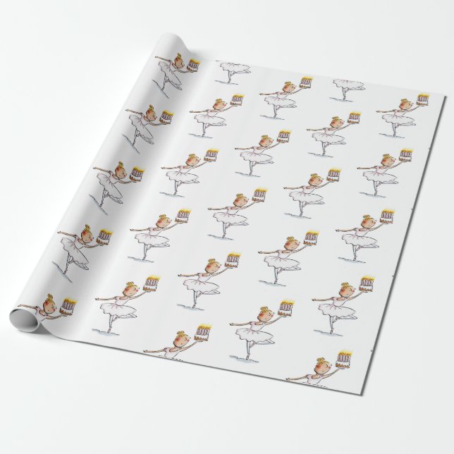 Ballet Birthday Wrapping Paper (Unrolled)