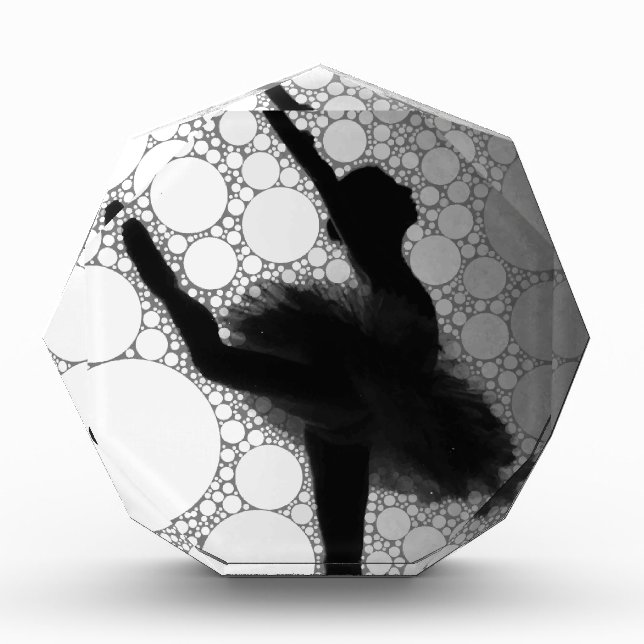 Ballet Black White Dancing Ballerina Award (Front)