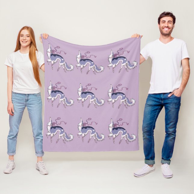 Ballet Borzoi Fleece Throw Blanket (In Situ)