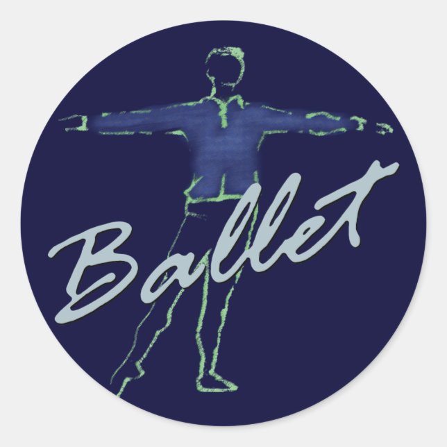 Ballet Boy Gifts for Dancers Classic Round Sticker (Front)