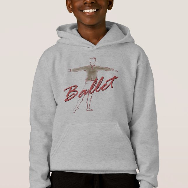 Ballet Boy Gifts for Dancers Hoodie (Front)