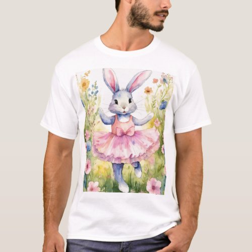 Ballet Bunny Adorable Rabbit Tutu T_Shirt Design