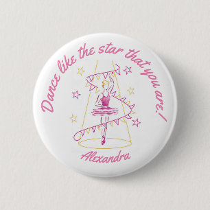 Ballet & Bunting - I Love Dance badge Button