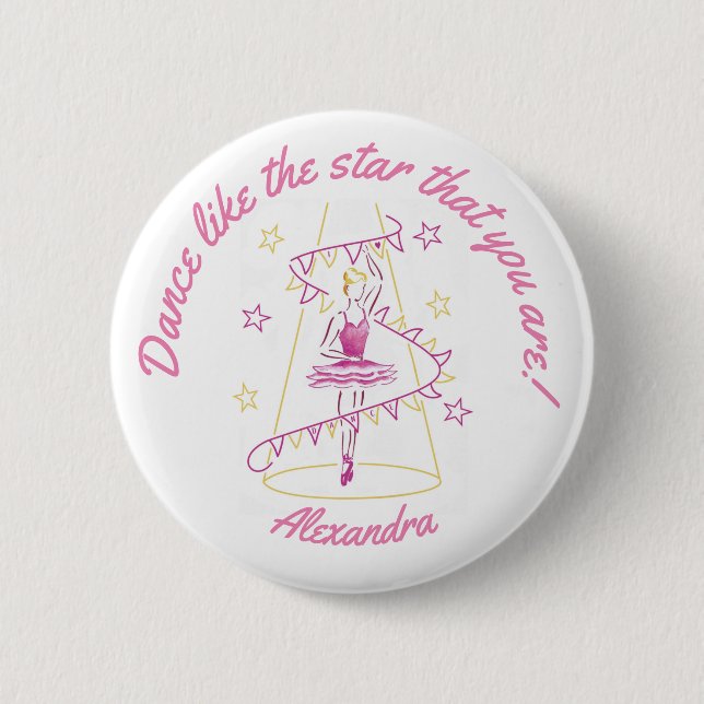 Ballet & Bunting - I Love Dance badge Button (Front)
