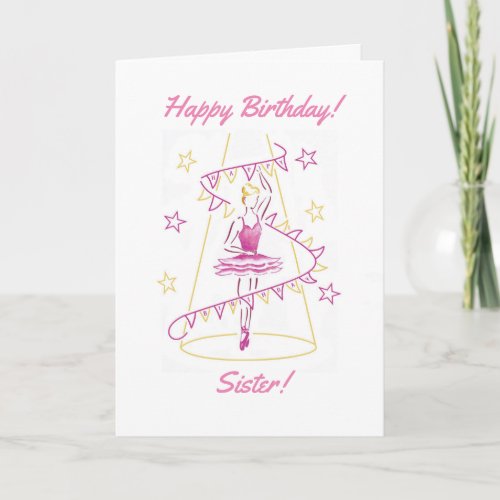 Ballet  Bunting Sister Birthday Card