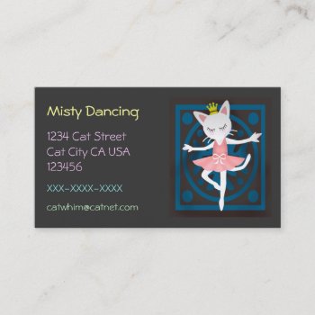 Ballet Cat Business Card by BATKEI at Zazzle