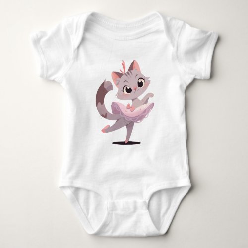 Ballet cat design baby bodysuit