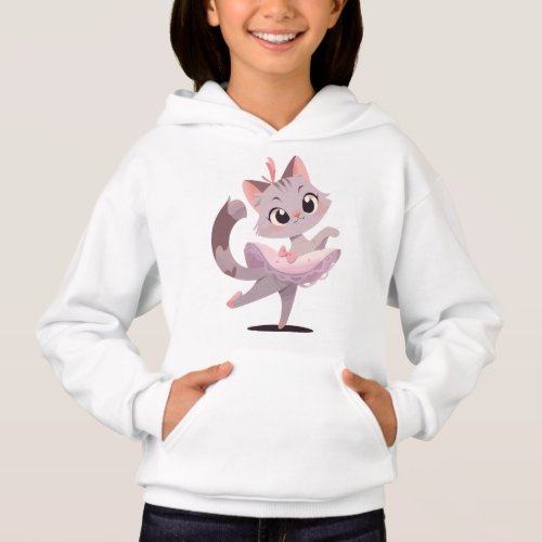 Ballet cat design hoodie