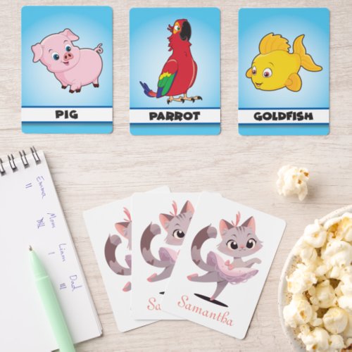 Ballet cat design matching game cards