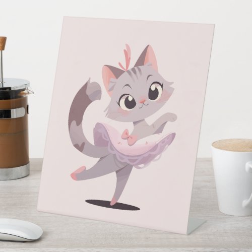 Ballet cat design pedestal sign