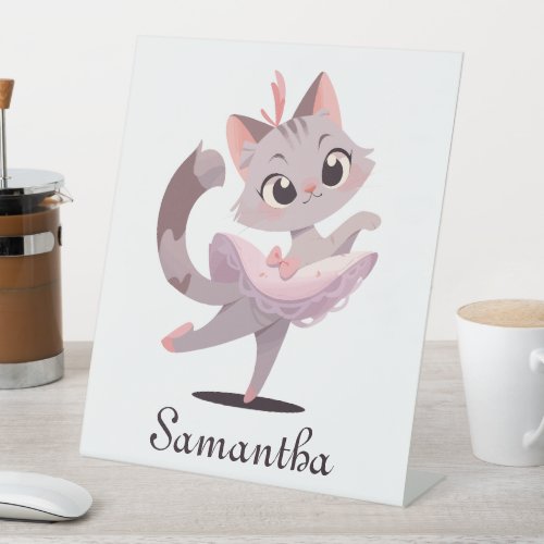 Ballet cat design pedestal sign