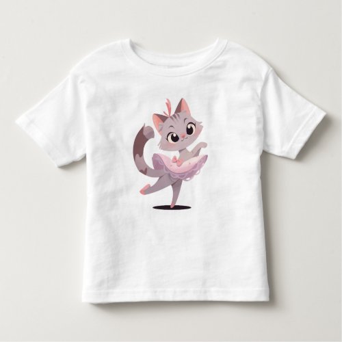 Ballet cat design toddler t_shirt