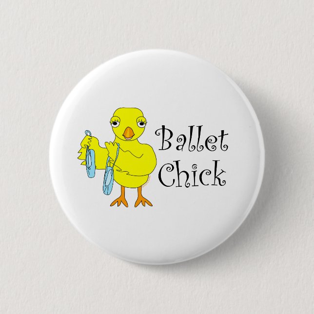 Ballet Chick Text Button (Front)
