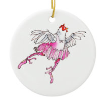 Ballet Chicken Christmas Ornament