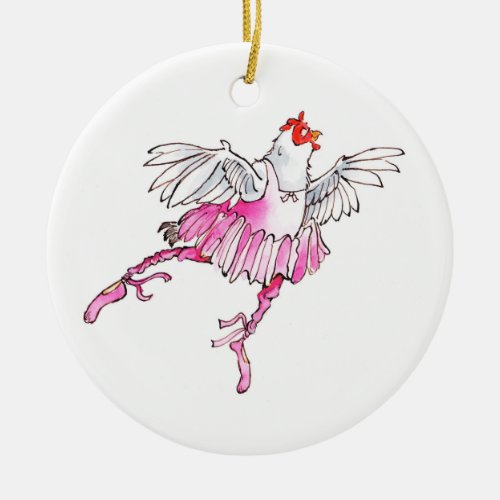 Ballet Chicken Christmas Ornament