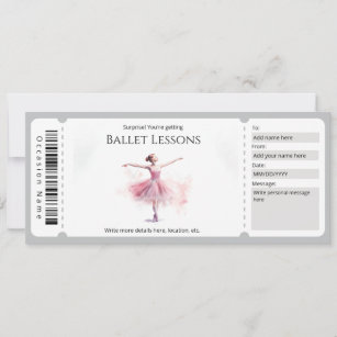 Ballet Class Gift Certificate Template