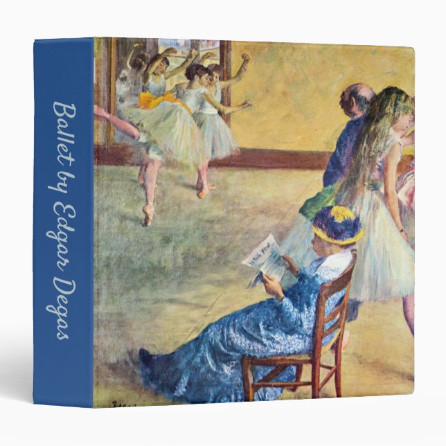 Ballet Class, the Dance Hall by Edgar Degas 3 Ring Binder (Front/Spine)