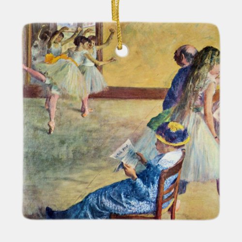 Ballet Class the Dance Hall by Edgar Degas Ceramic Ornament