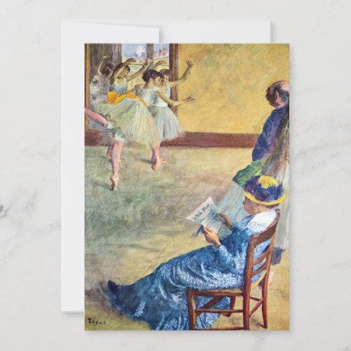 Ballet Class the Dance Hall by Edgar Degas Invitation