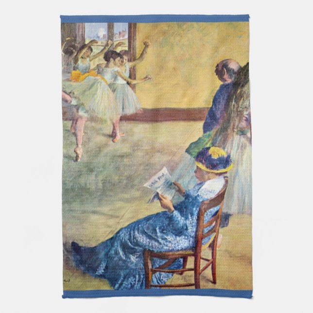 Ballet Class, the Dance Hall by Edgar Degas Kitchen Towel (Vertical)