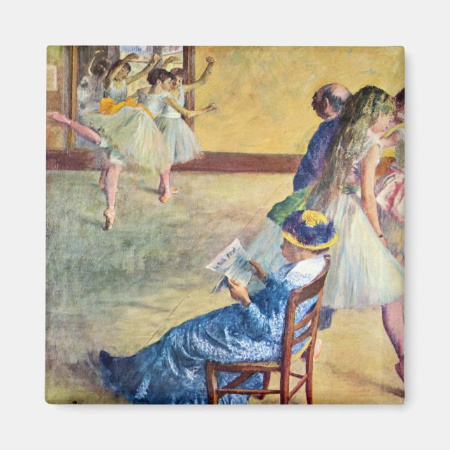 Ballet Class, the Dance Hall by Edgar Degas Magnet (Front)