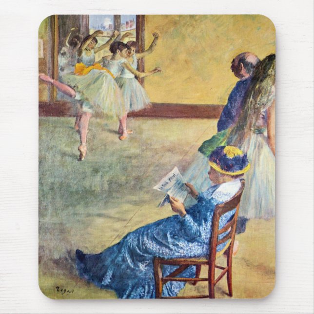 Ballet Class, the Dance Hall by Edgar Degas Mouse Pad (Front)