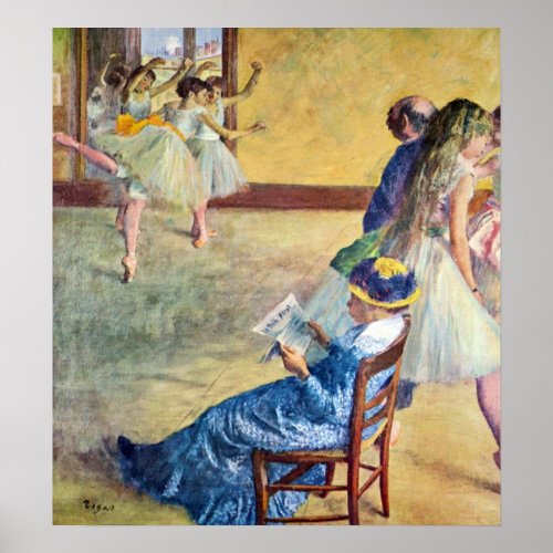 Ballet Class the Dance Hall by Edgar Degas Poster
