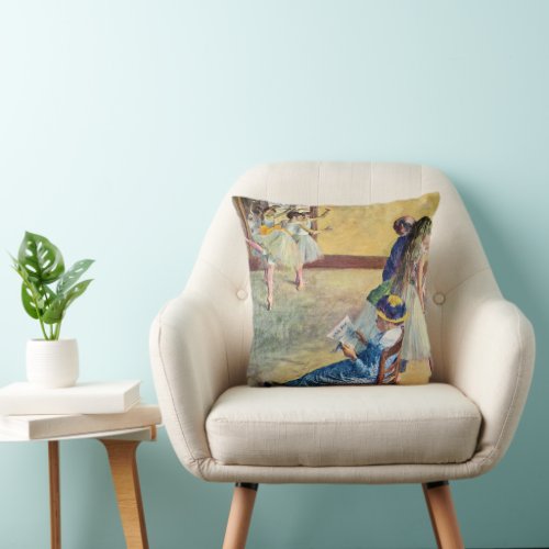 Ballet Class the Dance Hall by Edgar Degas Throw Pillow