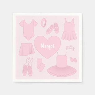 Ballet Clothes Paper Napkin - Pink Background