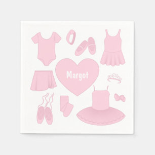 Ballet Clothes Paper Napkin - White Background