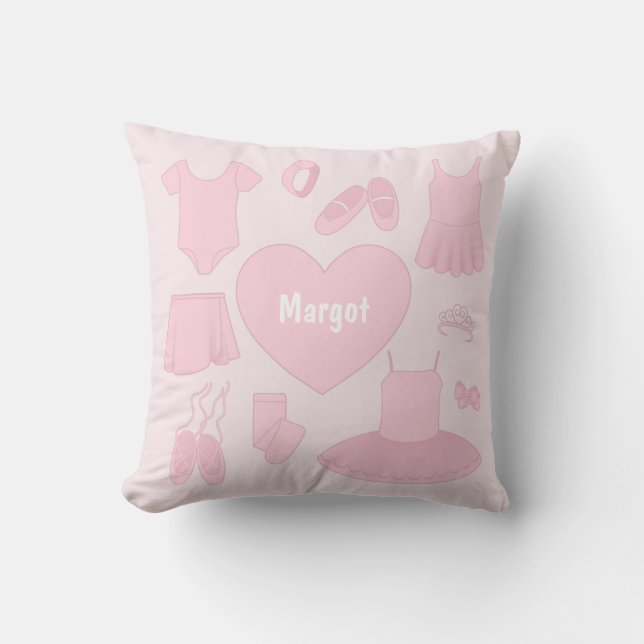 Ballet Clothes Pillow - Pink Background (Front)