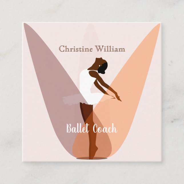 Ballet Coach Light Pink  Square Business Card (Front)
