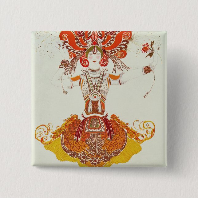 Ballet Costume for 'The Firebird', by Stravinsky Pinback Button (Front)