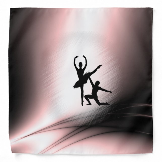 Ballet Couple Dance Pink Accent Bandana (Front)