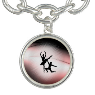 Ballet Couple Dance Pink Accent Bracelet