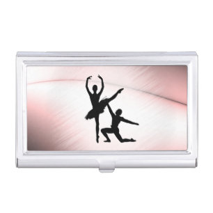 Ballet Couple Dance Pink Accent Business Card Case
