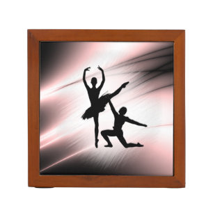 Ballet Couple Dance Pink Accent Desk Organizer