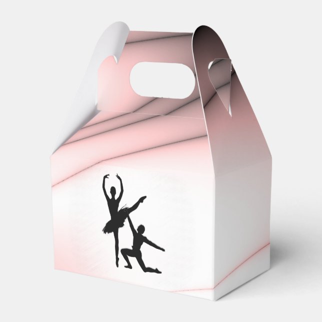 Ballet Couple Dance Pink Accent Favor Boxes (Front Side)