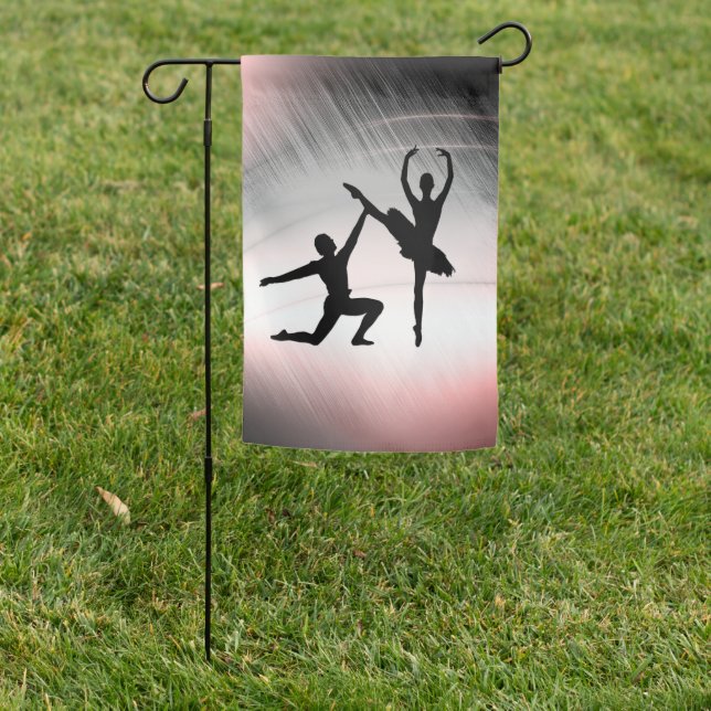 Ballet Couple Dance Pink Accent Garden Flag (In SItu)