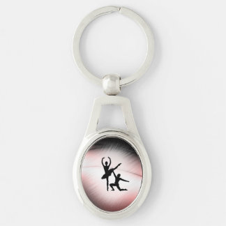 Ballet Couple Dance Pink Accent Keychain